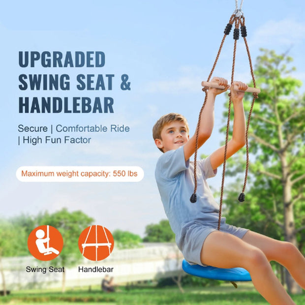 Kabelbaan - Zipline met schommel - Kabelbaan voor kinderen - DIY kabelbaan - Makkelijk te installeren - 20 meter