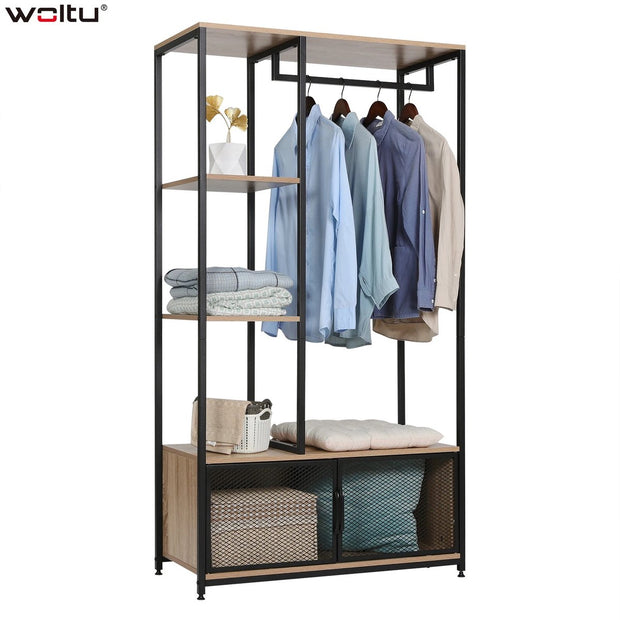 Garderoberek - Kleerhangers - Garderoberek Wand - Garderoberek Organiser - Garderoberek Schoenen - 90 cm x 40 cm x 167 cm - Licht Eiken Zwart