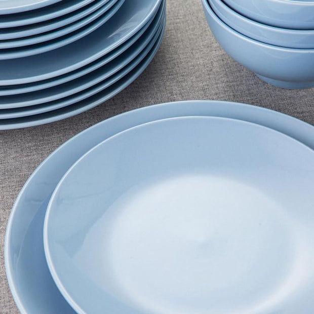 Luxe Serviesset – 16 delig – 4 persoons – Porselein - Bordenset – Dinner platen – Dessertborden - Kommen -Mokken - Paars