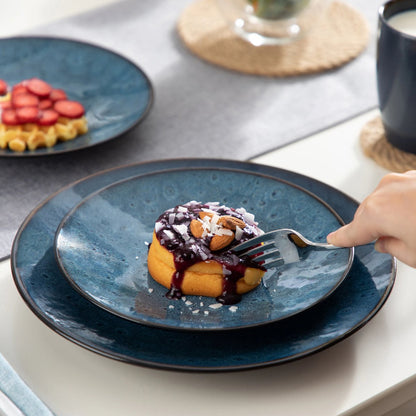 Dinnerware set - 8 persons - Porcelain - Dinnerware sets - 32 pieces - Plate set 8 persons - Plate set 32 ​​pieces - Blue