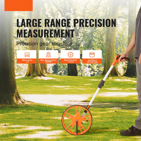 Meetwiel - Met Precisietandwielstructuur - 4-Delige Telescoopsteel - Resetknop Met Één Druk Op De Knop - Abs + Aluminiumoxide-Materiaal - Geschikt Voor Taxatie Van Eigendommen - Onderzoek Van De Plaats Delict En Wetshandhaving