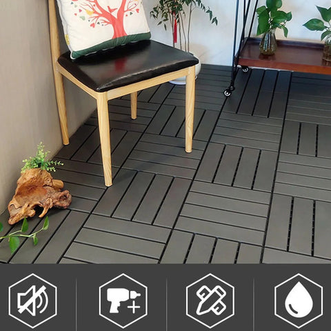 Terras Tegel - Tuin Tegel - Vlonder Tegel - Dek Tegel - Set - Zwart - 30x30x2cm - 27m² - 30 Stuks