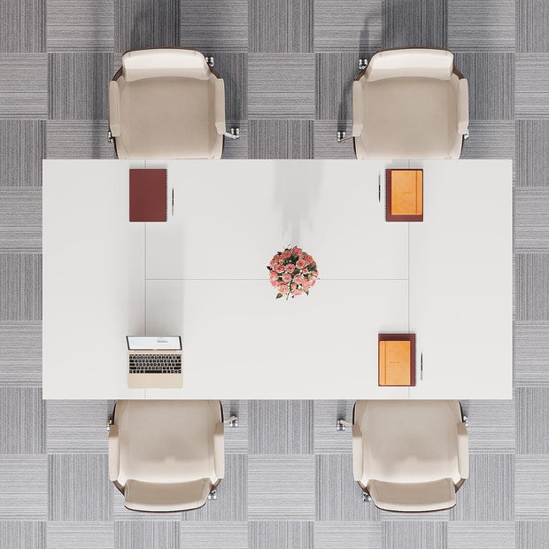 Bureau - Modern Bureau met Gouden Metalen Frame - Computerbureau - Computer Tafel - Bureautafel - Wit en Goud - 159 x 79 x 78 cm