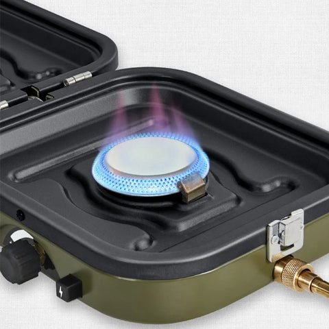 Mini Kampeerfornuis Opvouwbaar - Opvouwbaar Camping Kookstel - Kampeer Kookstel - Campingfornuis - Blauw - Met Koffer - 2000W