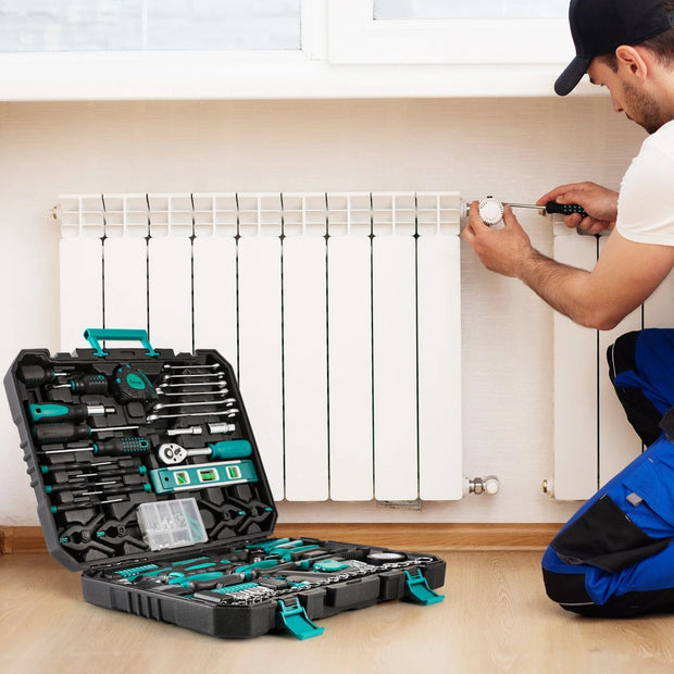 Gereedschapset 198 Delig - Gereedschapskoffer- Universeel Gereedschap - Professionele Kwaliteit - Zeer Uitgebreid voor Thuis én Werk - Schroevendraaierset - Ratelsleutelset