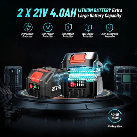 Takken Knipper - Heggen Knipper - Takken Schaar - Heggen Schaar - Met Verlengstuk - Uitschuifbaar - 2x Accu - Blauw