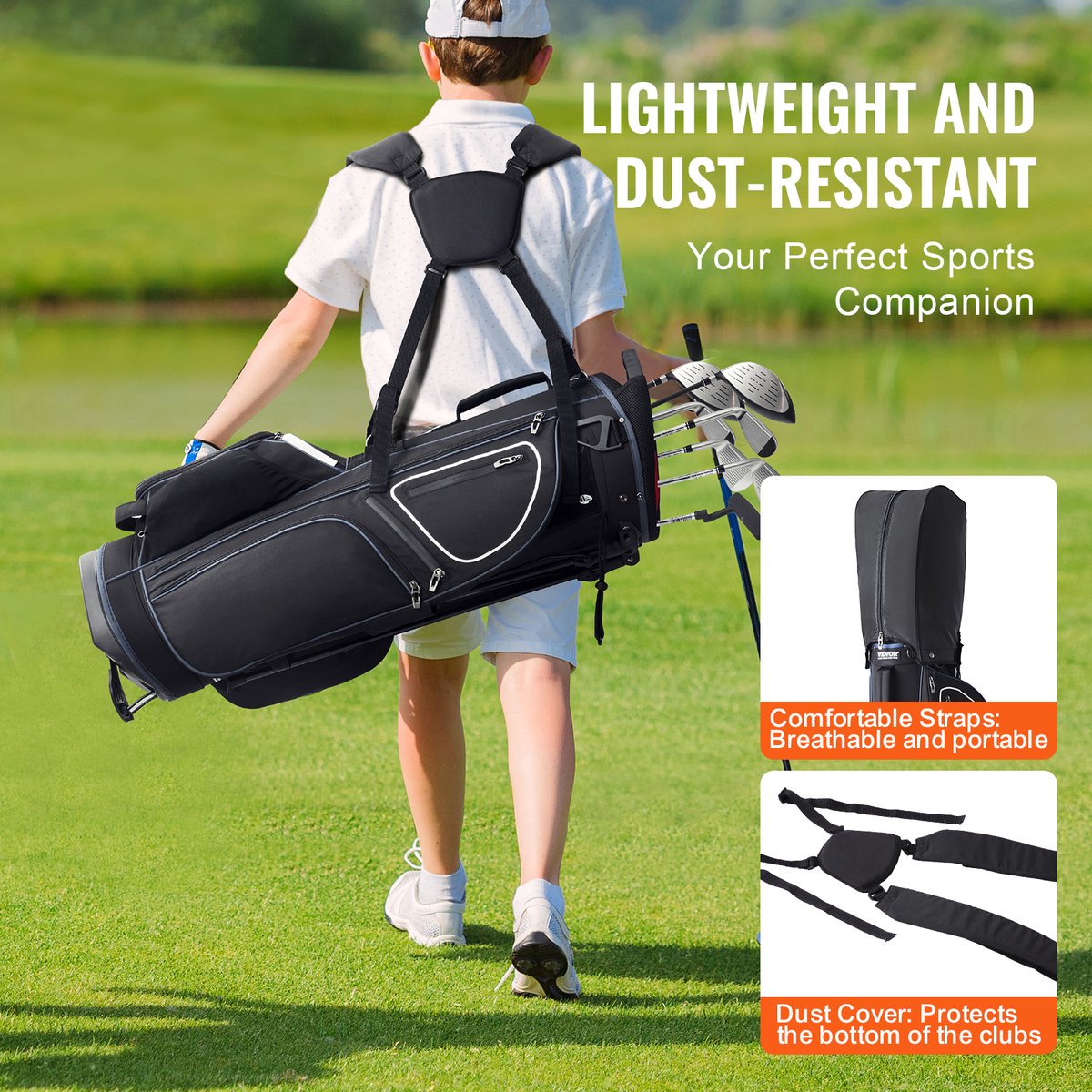 Golfbag – Waterdichte en Duurzame Golftas – 14-Vaks Indeling – 11 Opbergvakken – Comfortabel - Draagbaar en Stofdicht