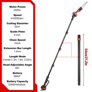 Telescopische Takkenzaag - Kettingzaag - Heggenschaar - Inclusief 2 Accu's