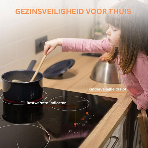 Elektrische Kookplaat 4 Pits - Elektrische Kookplaat 4 Branders - Keramische Kookplaat met Stekker - Zwart