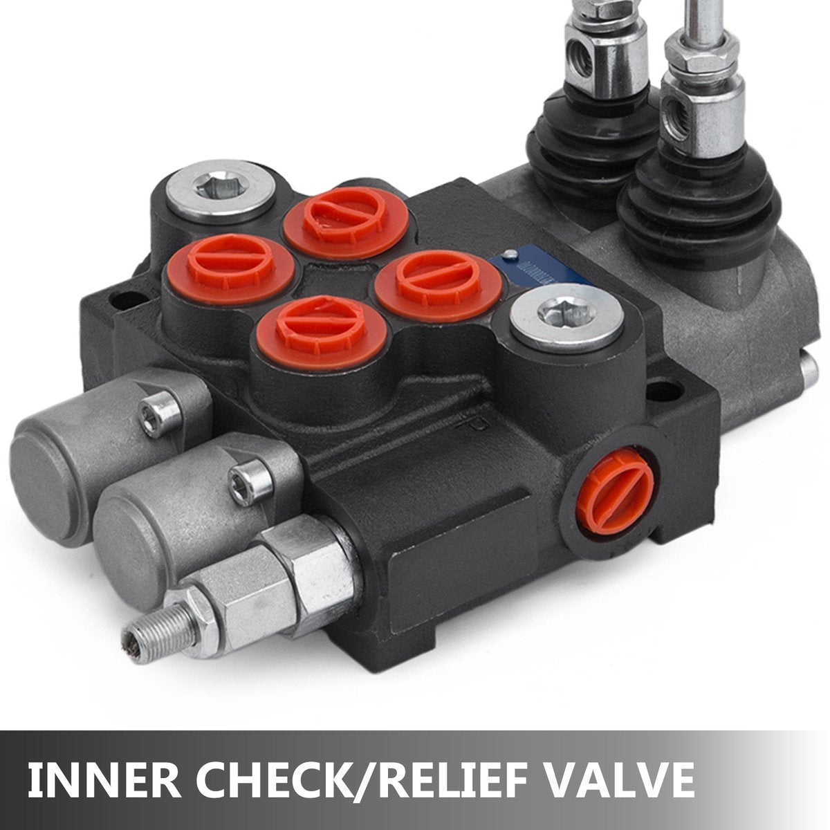 Hydraulische Regelklep -  Gietijzeren Constructie - Dubbelwerkend - Met Veerreturn - Geschikt voor - Tractoren en Houtklovers - 11 GPM - 2-Spoelen