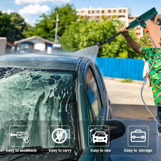Elektrische Hogedrukreiniger - 6in1 Carwash - 3500W 200bar - Borstelloos - Waterpistool - Incl. 2 Accu's 18 V - Tuin - Irrigatie - Spuitpistool