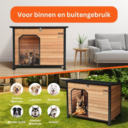 Hondenhok - Uitneembare bodem - Anti-roest - Hondenhok binnen - Weerstbestendig - Hondenhok buiten - 110x75x85 cm