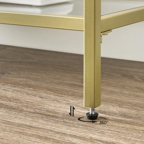 Dressoir - Wit - Goud - Ronde Salontafel - Bijzettafels - Bijzettafeltjes Woonkamer -Dressoirs - Dressoir Wit