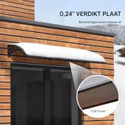Voordeurluifel - Voordeur dakbedekking - zonwerende folie PC plaat - 965x1987mm