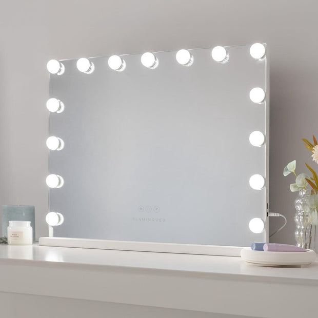 Hollywood Spiegel Met Verlichting - Make-Up Spiegel Met Licht 15 LED - Vanity Mirror 3 - Modi Touch Control Led Spiegel - Hollywood Mirror - Kwalitatieve Schoonheidsspiegel - Make up tafel - Wit