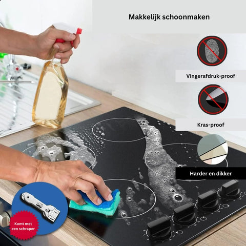 Elektrische Kookplaat 4 Pits - Elektrische Kookplaat 4 Branders - Keramische Kookplaat met Knoppen - Zwart