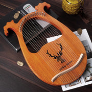 kleine Harp - lyre harp - lier instrument - 16-snarig met stemsleutel en Snaarpickup - 26x39cm