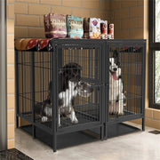 Zware Duo Hondenbench - Robuust en Ruim - Verdeler / Scheider Uitneembaar - Dubbele Deur - Tot 150kg - 100x100x130 cm