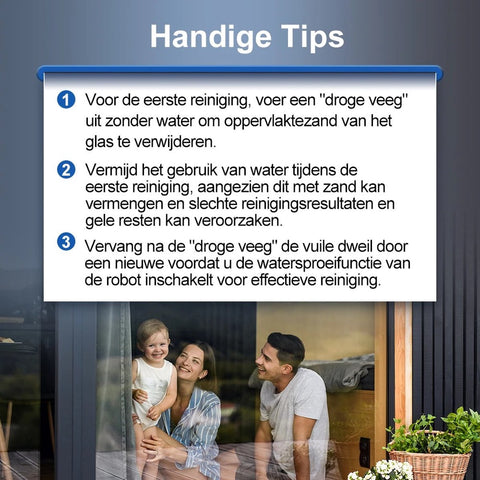 Robot raamreiniger - Dubbele Watersproeier - Slim Geheugen - Hoge Vacuümaanzuiging - Lasersensor - Robot voor het Reinigen van glas - App besturing