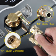 Hogedrukreiniger - Dia.45 cm - Roterende Oppervlaktereiniger - Max.4000PSI - Hogedrukreiniger Stoom - 304 RVS - Roterend Mondstuk en Borstelhaar - Zilver