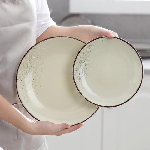 Luxe Serviesset – 32 Delig – 8 Persoons – Keramiek - Bordenset – Dinnerplaten – Dessertborden - Kommen - Mokken - Schaaltjes - Beige