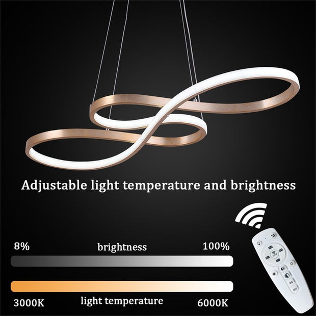 Hanglamp - Kroonluchter - Goud - Woonkamerlamp - Dimbaar Met Afstandsbediening - Moderne lamp - Eetkamer Lamp - LED Plafondlamp - Plafonniere