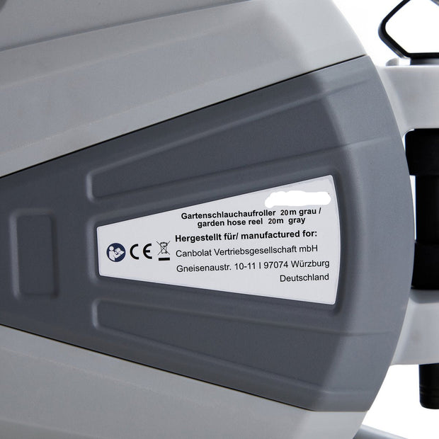 Tuinslanghaspel - Tuinslang - Waterslangslang met Snelkoppeling - 20 m - Grijs