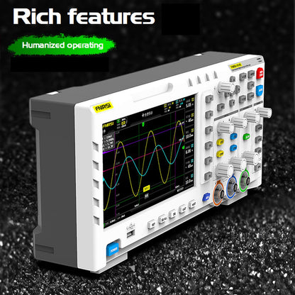Digitale Oscilloscoop - Multimeter - Digitale Multimeter - 2 in 1 - Dual Channel - 100Mhz - 1gsa/S - 2 Ana-log - 50, 000wfm/s - 30KB - Wit - QUORE