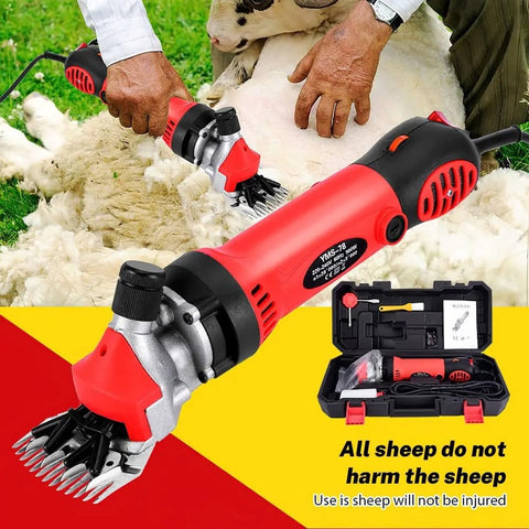 Clipper - Professional Clipper - With Case - Full Set - Large Trimmer - Sheep Trimmer - Shearing Machine - Shearing Machine for Wool - 6 Speed ​​Settings - 900W - Red