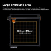 Lasergraveer machine - Laser Graveer - Professioneel gebruik - 6W - USB/APP/Online/TF - 10000mm/min - 6000mw - 24V 3A DC - 32Bit - CNC - Hout, Glas, Plastic, Leer, Papier, Etc. - Zwart