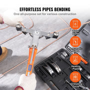 Pijpenbuiger Pro-Q - Professionele Pijpenbuiger - Robuust - Ergonomisch - Complete Set - Incl. Pijpensnijder - 7 Matrijzen - Ontbramer - Opbergbox