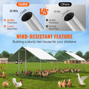 Dierenhok - Kippenhok - Kippenverblijf - 3x2x2m - Inloopkippenhok - Waterdicht Dak -Achtertuin - Boederij - Konijnenhok - Metaal