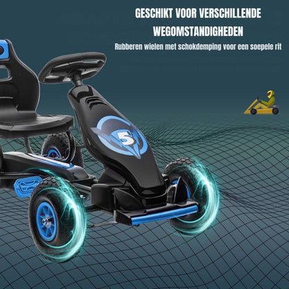 Go-karts voor jongens - Ligfiets - Verstelbaar zadel - 121cm x 58cm x 61cm - Blauw