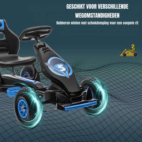 Go-karts voor jongens - Ligfiets - Verstelbaar zadel - 121cm x 58cm x 61cm - Blauw
