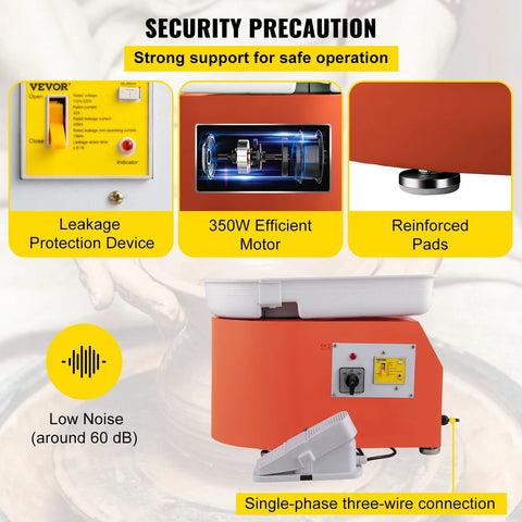 Pottenbakkersschijf - Draaischijf Pottenbakken - Pottenbakken Draaischijf - Draaischijf - Boetseerschijf - Draaischijf Keramiek - Pottenbakken Kinderen - Pottenbakken Volwassenen - Oranje