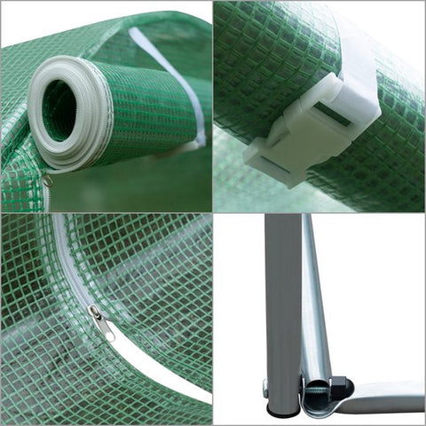 Serre van Folie - Kweekkas - Broeikas - 300x200x190 cm - Voor Alle Seizoenen - Met Deur en 6 Ramen - Groen