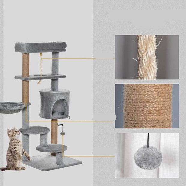 Krabpaal Kat - 120cm - Katten - Krabpaal Voor Katten - Krabpaal voor Grote Katten - Hangmat