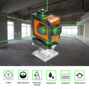 Laserlijn - Kruislijnlaser - 16 Lijnen - 4D - 2x Accu - Afstandsmeter - Groen - Met Accessoires - 360° - 520Nm