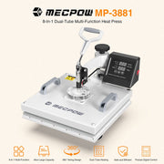 MP-3881 8-in-1 hittepersmachine, 30 oz grote capaciteit, verwarming met dubbele buis, nauwkeurige digitale bediening, 360 ° draaibaar