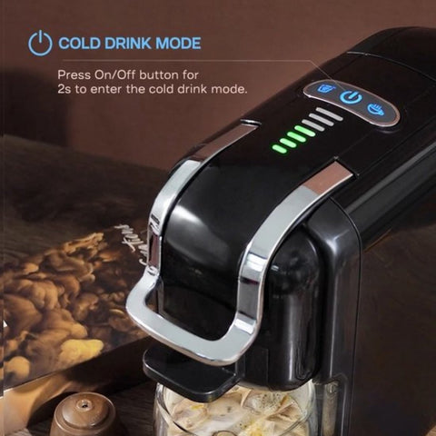 Koffiezetapparaat/melkopschuimer - Zwart - Koffie - Koffiemachine - 5-in-1 Compatibel ontwerp - Koud/warm functie - Koffiezetapparaat cups