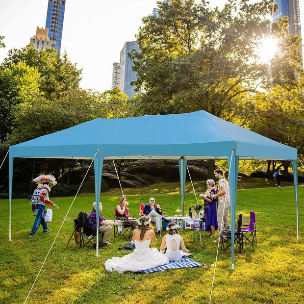 Luxe Paviljoentent - 3x6m'- 420d Oxforddoek - 4 Zijpanelen - Waterdicht - Opvouwbaar - 99% UV-bescherming - Frame Gepoedercoat - Luifeltent - Feesttent