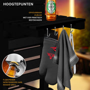 Grillwagen - trolley XL houtskoolbarbecue met deksel - wielen roestvrijstalen handgreep grillrooster en thermometer - ‎45 x 115 x 105 cm - Zwart