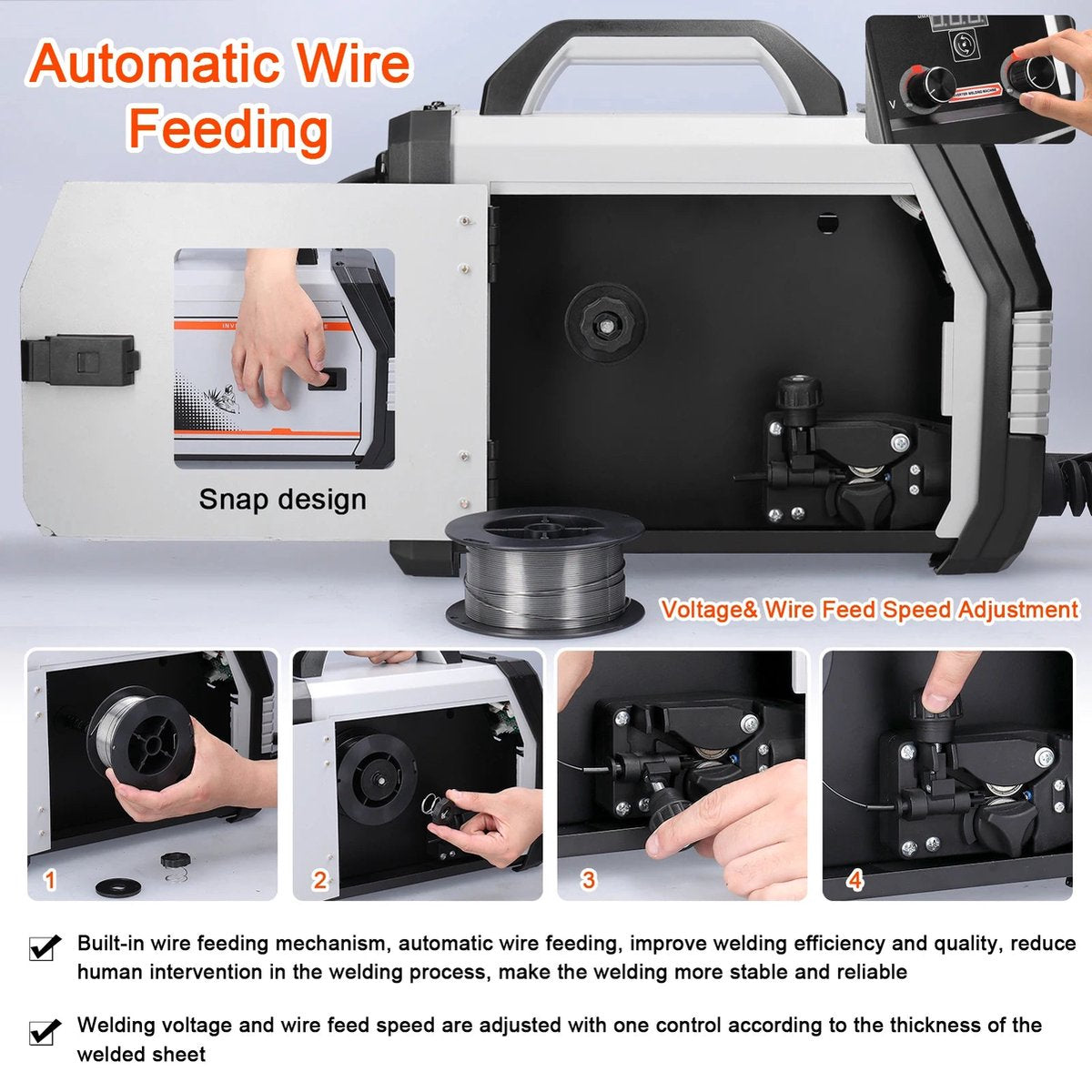 Welding Machine - Electric Welder - Multifunctional - 4 in 1 MIG MMA MAG TIG - Inverter Welder - Portable Electric Welding Machine - Intelligent Welder - Gray