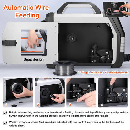 Welding Machine - Electric Welder - Multifunctional - 4 in 1 MIG MMA MAG TIG - Inverter Welder - Portable Electric Welding Machine - Intelligent Welder - Gray