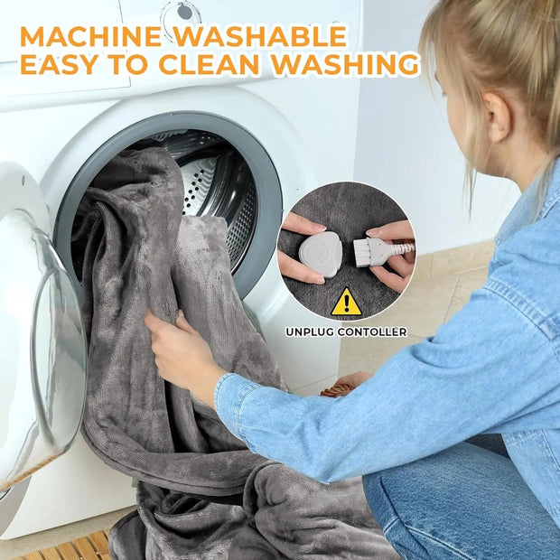 Luxe Elekrische Deken - 180x130 - Zacht en Warm - Flanel en Lamswol - Tweepersoons Warmtedeken- 6 Warmtestanden - Veilig - Auto Uitschakeling - Machine Wasbaar