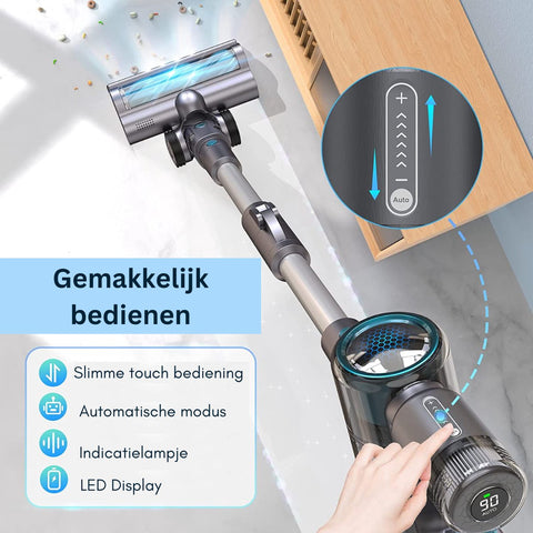 Cordless Stick Vacuum Cleaner - Bagless on Battery - 4 Different Attachments - Handheld Vacuum Cleaner - 380W - 27Kpa