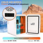Mini Koelkast - 10 liter Draagbare Koeler/warmer - Huidverzorging Koelkast wit - Mini Fridge - Compacte Koelkast - Lichtgewicht Schoonheid Koelkast - Voor slaapkamer/kantoor/auto/boot/slaapzaal