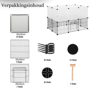Dierenren - Kat - Hond - Binnenhuis - Ren - Buitenhuis - 107 cm x 72 cm x 72 cm - Wit