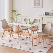 Eetkamerstoelen - Eetkamerstoel - Scandinavische Stijl - Kuipstoel - Ergonomisch - Set van 4 - Beige