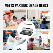 Spiraalbindmachine - IJzeren Basis + ABS-Kunststof Behuizing - Efficiënt en Schoon Inbinden - Compatibel met Verschillende Maten - Robuust en Duurzaam - Inclusief Accessoires